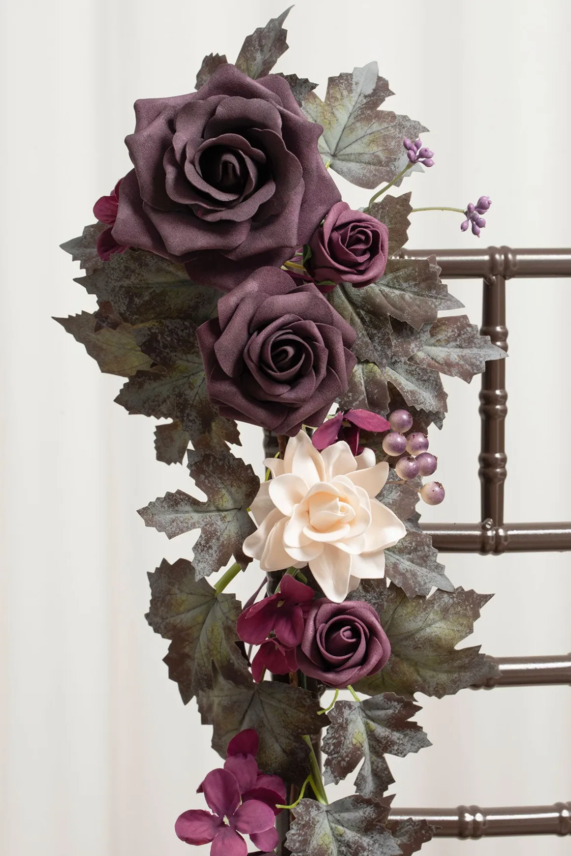 Wedding Hanging Chair Back Decoration in Plum Velvet Wedding | Clearance