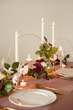 Wreath Hoop Centerpiece Set in Romantic Marsala
