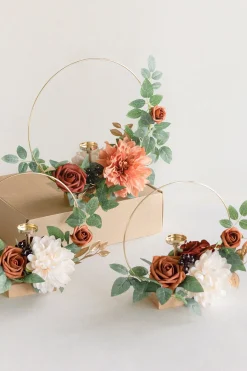 Wreath Hoop Centerpiece Set in Sunset Terracotta | Clearance