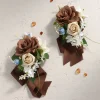 Wrist and Shoulder Corsages in Earth Brown & Tawny Beige | Clearance