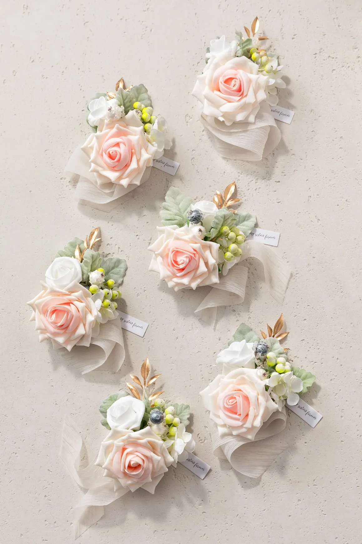Wrist Corsages in Blush & Cream | Clearance