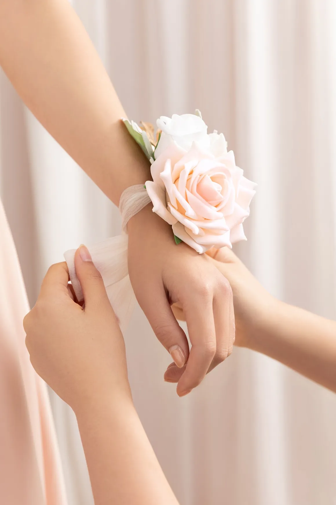 Wrist Corsages in Blush & Cream | Clearance