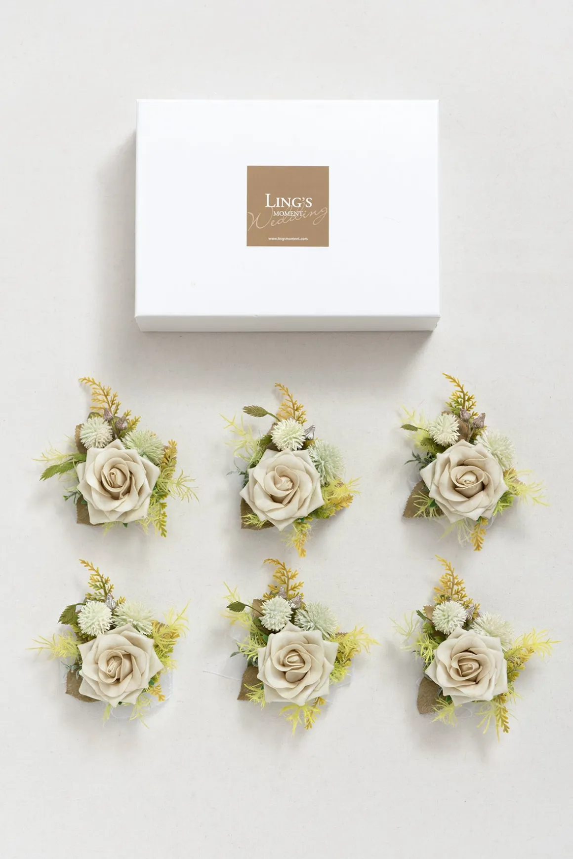 Wrist Corsages in Emerald & Tawny Beige | Clearance