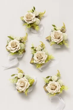 Wrist Corsages in Emerald & Tawny Beige | Clearance