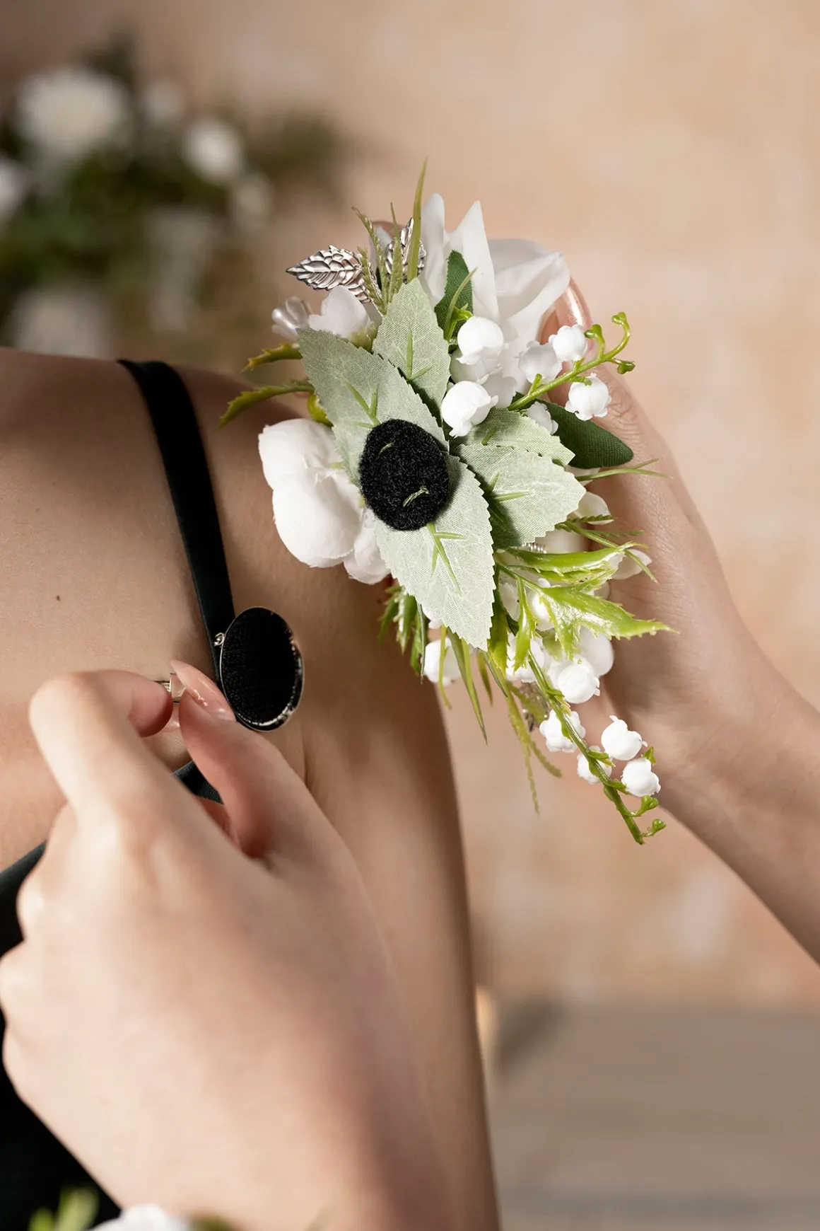 Wrist Corsages in May Lily & Olive