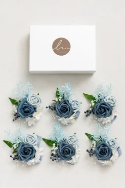 Wrist Corsages in Romantic Dusty Blue