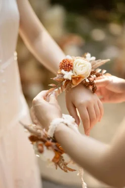 Wrist Corsages in Rust & Sepia