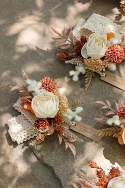 Wrist Corsages in Rust & Sepia | Clearance